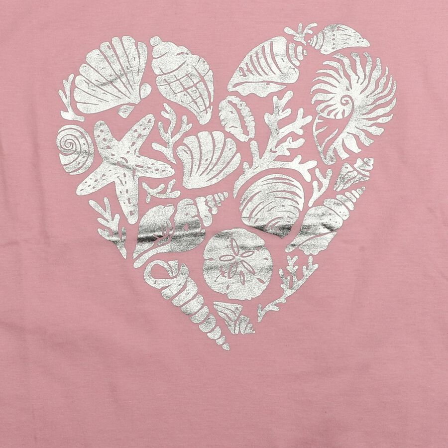 Girls Pink Round Neck Casual Printed T-Shirt, गुलाबी, large