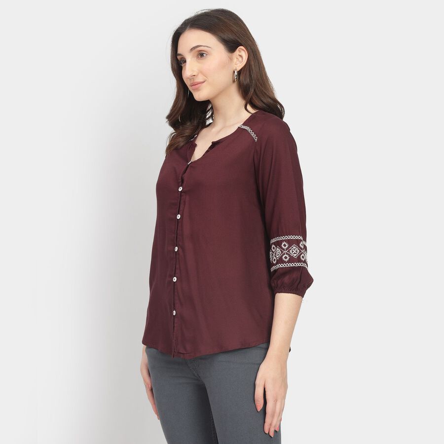Ladies' Shirt, वाइन, large image number null