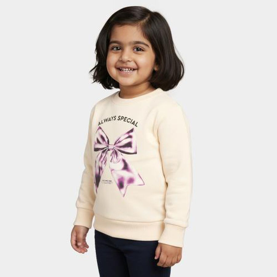 Girls' Sweatshirt, Beige, large image number null
