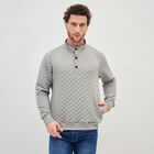 Men's Light Grey High Neck Quilted Sweatshirt, Light Grey, small image number null