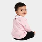 Infants Soft Baby Pink Cotton Peter Pan Collar Casual T-Shirt, Pink, small image number null