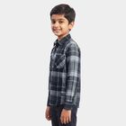 Boys' Navy Blue Cotton Casual Shirt, Navy Blue, small