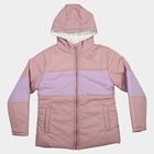 Girls' Pink Hooded Puffer Jacket, Light Pink, small