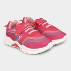 Girls Bright Fuchsia Pink Velcro Strap Casual Shoes, Pink, small image number null