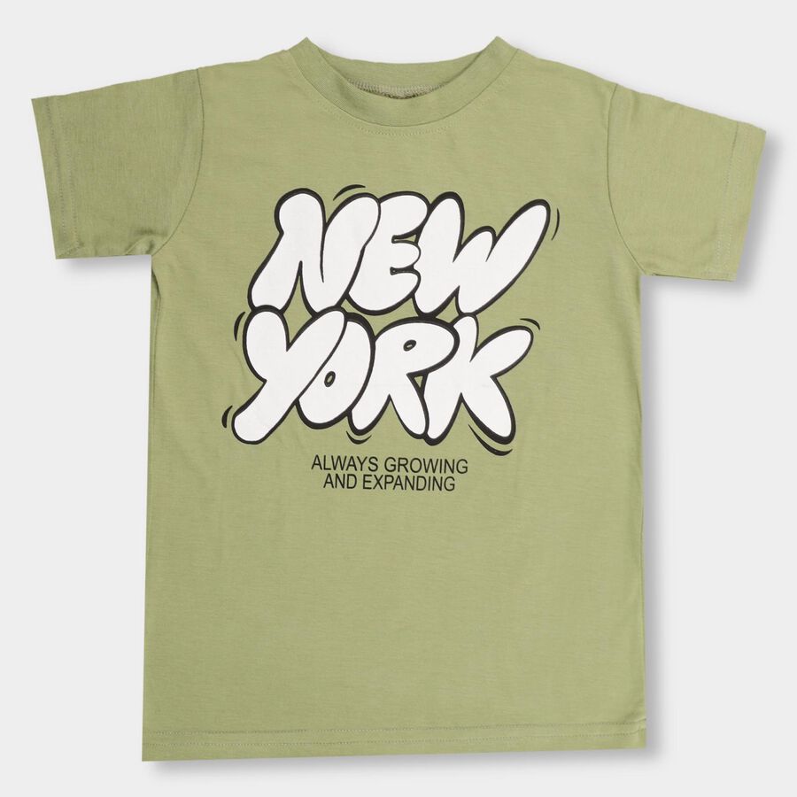 Boys' Half Sleeves T-Shirt , ओलिव, large image number null