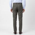 Men's Grey Slim Fit Textured Formal Trousers, गहरा ग्रे, small