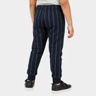 Boys' Dark Navy Blue Striped Elastic Waist Pyjama, Navy Blue, small image number null