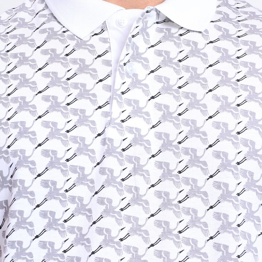Men's 100% Cotton Collared Half Sleeves T-Shirt , सफ़ेद, large image number null