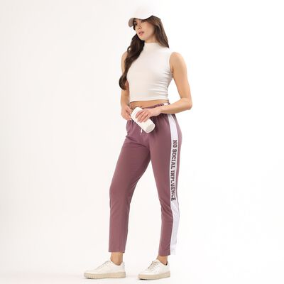 Women's Black Tapered Fit Track Pants