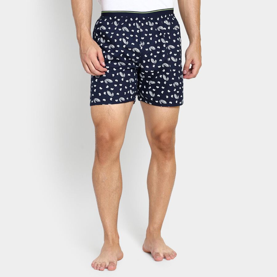 Men's 100% Cotton Boxers , Navy Blue, large