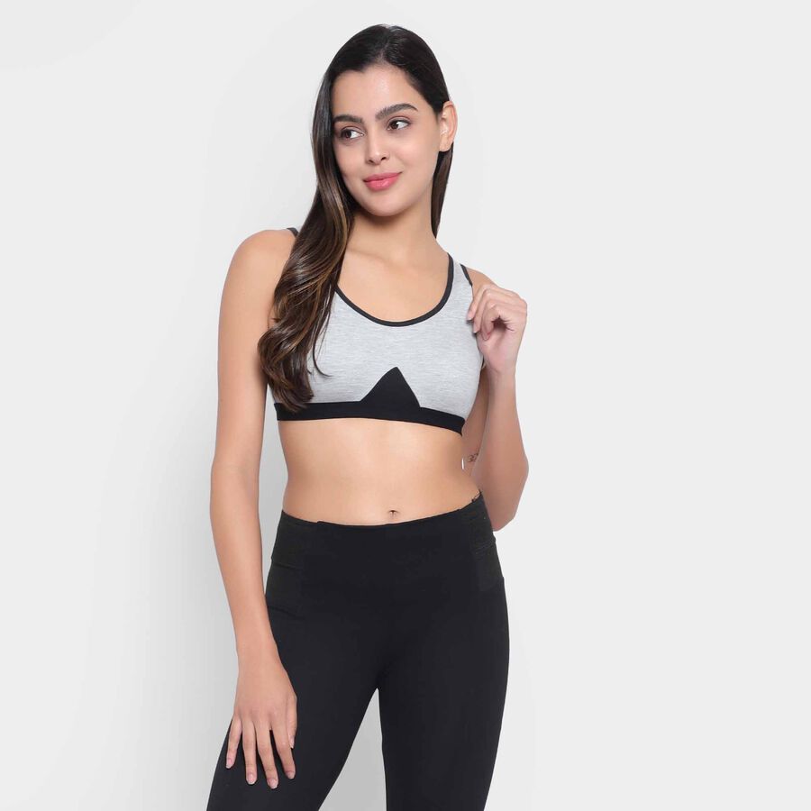 Solid Bra, Melange Light Grey, large image number null