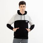 Men's Black and Grey Hooded Casual Sweatshirt, काला, small image number null