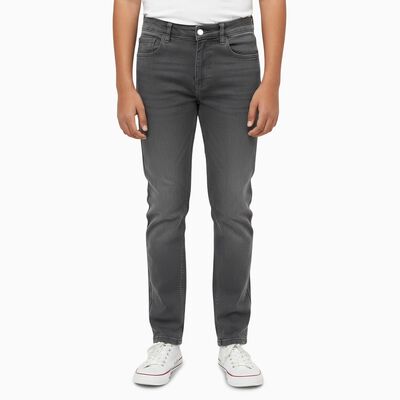 Boys' Charcoal Grey Slim Fit Jeans