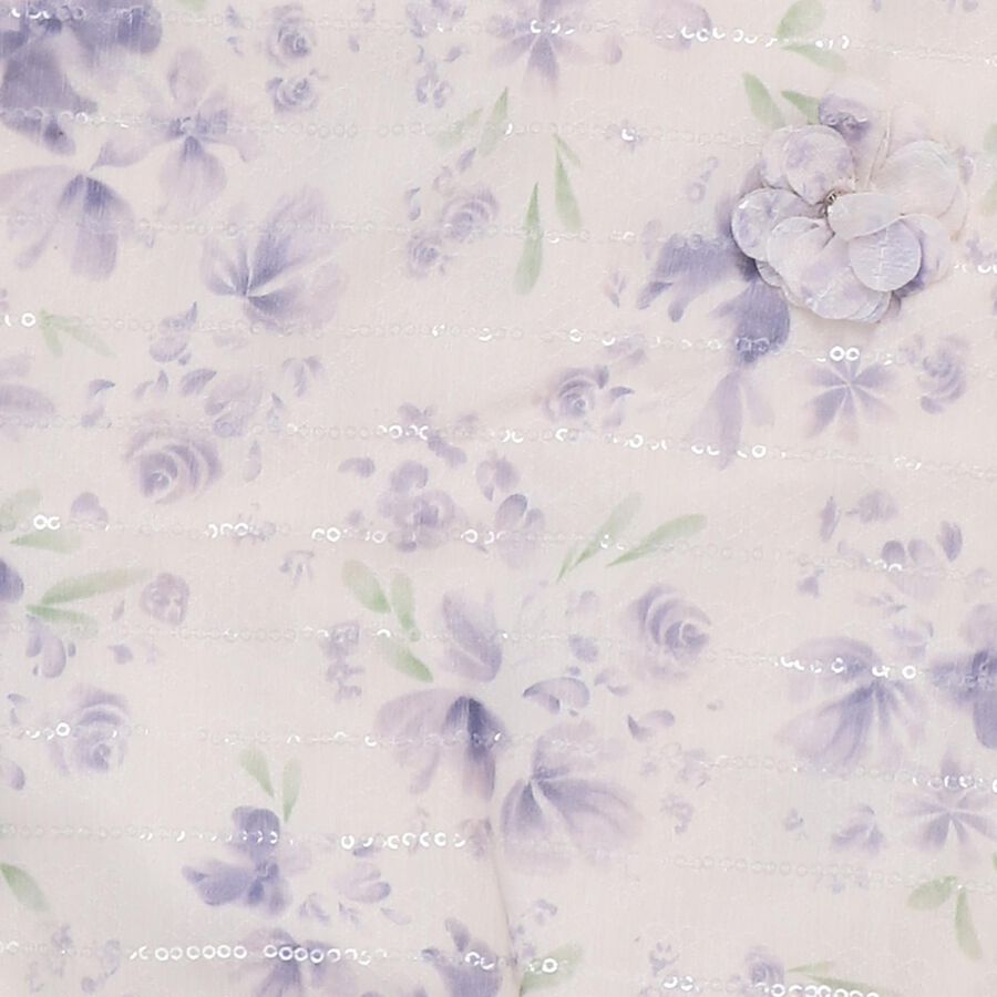 Girls Soft Lavender Round Neck Romantic T-Shirt, Lilac, large