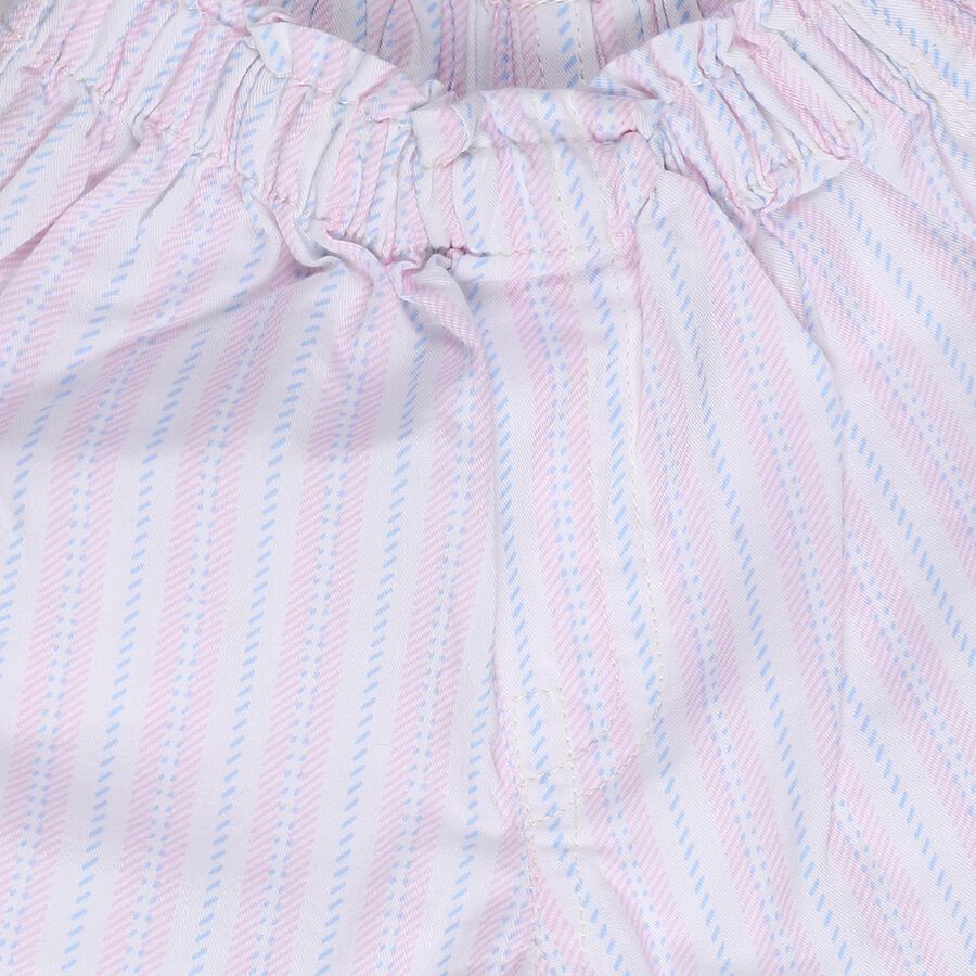 Infants' Light Pink Regular Fit Striped Half Pant, हल्का गुलाबी, large