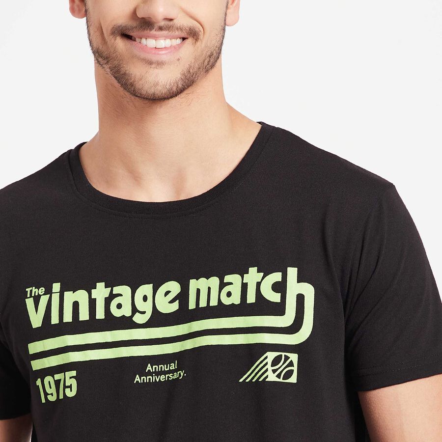 Round Neck T-Shirt, Black, large image number null