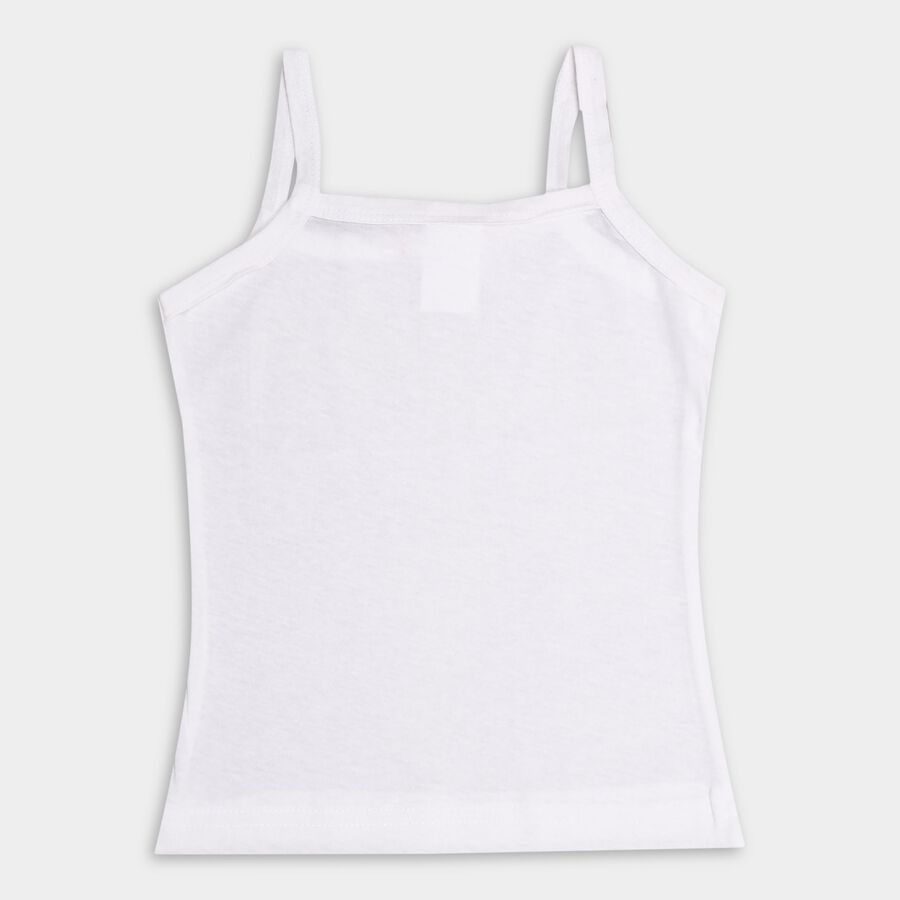 Girls' 100% Cotton Vest (Pack of 2), White, large image number null