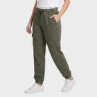 Women's Olive Green Regular Fit Cargo Track Pants, ओलिव, small