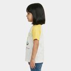 Girls Yellow Cotton Round Neck Casual T-Shirt, पीला, small