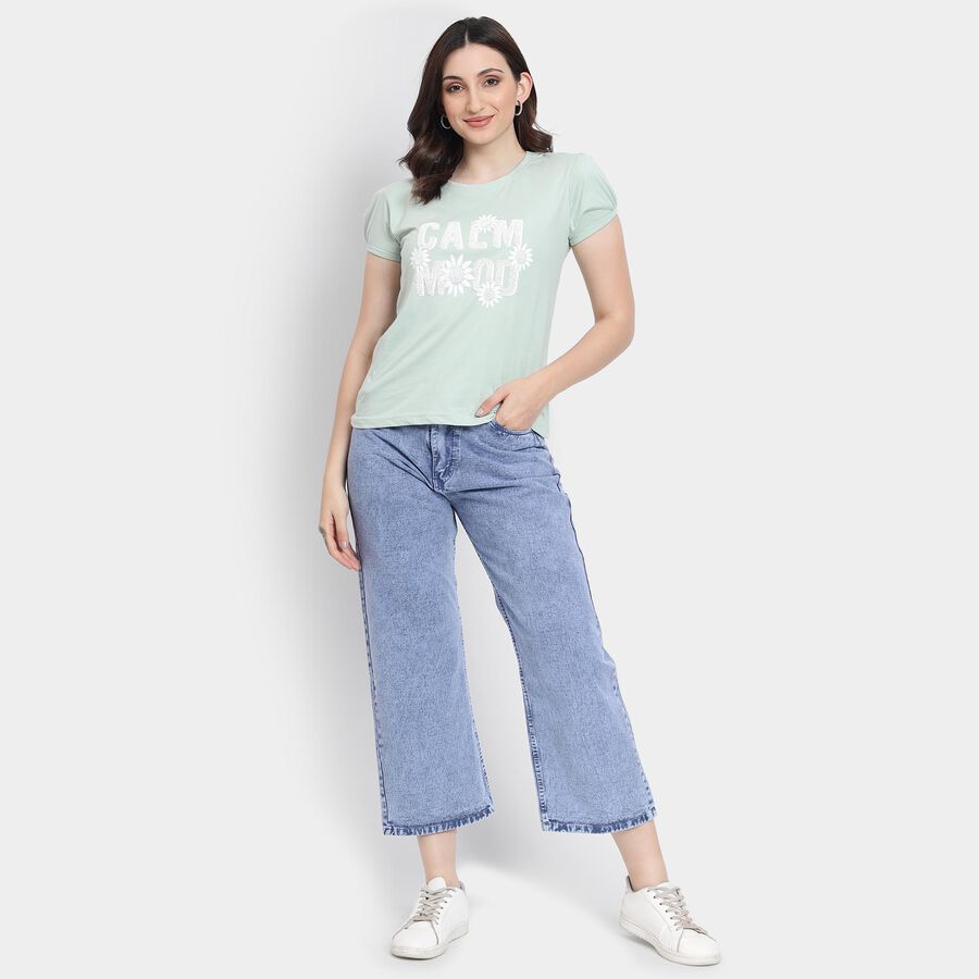Ladies' 100% Cotton Jeans , Mid Blue, large image number null