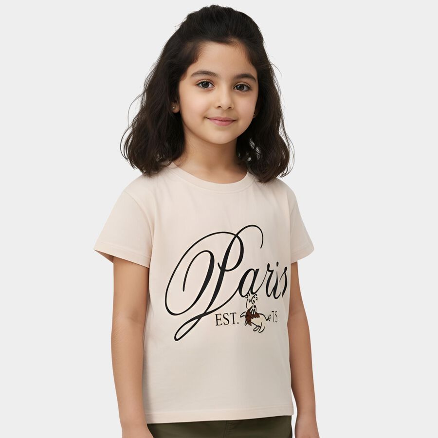 Girls' T-Shirt, गहरा पीला, large