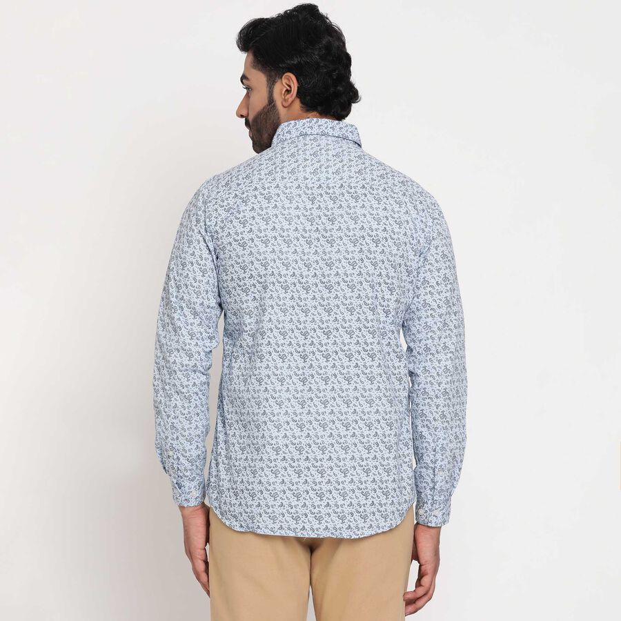 Cotton Printed Casual Shirt, Light Blue, large image number null