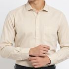 Men's Beige Regular Fit Formal Shirt, Beige, small