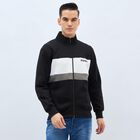 Men's Jet Black High Neck Casual Sweatshirt, काला, small image number null