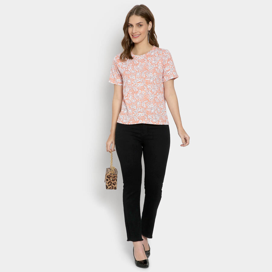 Round Neck T-Shirt, Coral, large image number null