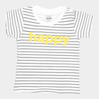 Infants Cotton Stripes T-Shirt, Off White, small image number null
