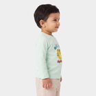 Infants Aqua Cotton Round Neck Regular T-Shirt, एक्वा, small