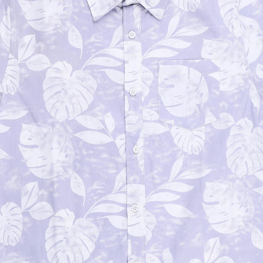 Boys Light Blue Cotton Classic Collar Casual Shirt, Light Blue, large