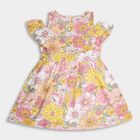 Girls' 100% Cotton Frock, Yellow, small image number null