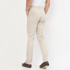 Men's Slim Fit Casual Trousers, Silver, small