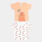 Infants Cotton Printed T-Shirt, Orange, small image number null