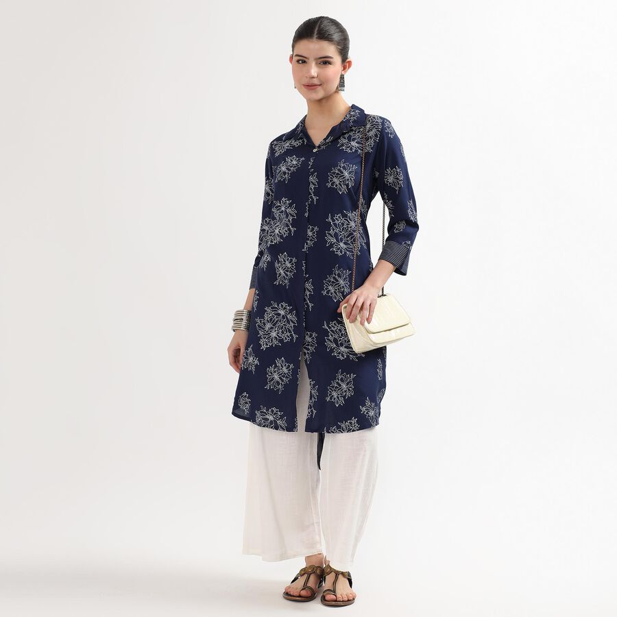 Ladies' Kurta, Dark Blue, large image number null