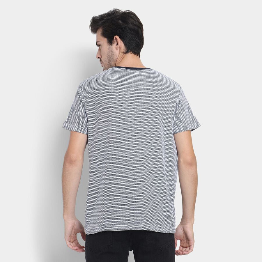Men's Round Neck Half Sleeves T-Shirt , Navy Blue, large image number null
