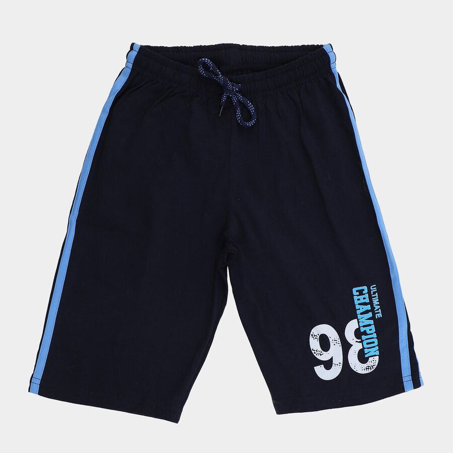 Boys' Navy Blue Regular Fit Side Tape Detail Jamaican Shorts, Navy Blue, large