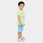 Boys' Light Green Cotton Round Neck Graphic Baba Suit, Light Blue, small