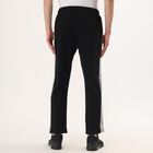 Men's Black Regular Fit Side-Striped Athletic Print Track Pants, Black, small