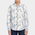 Boys White Cotton Collar Regular Fit Shirt, White, small