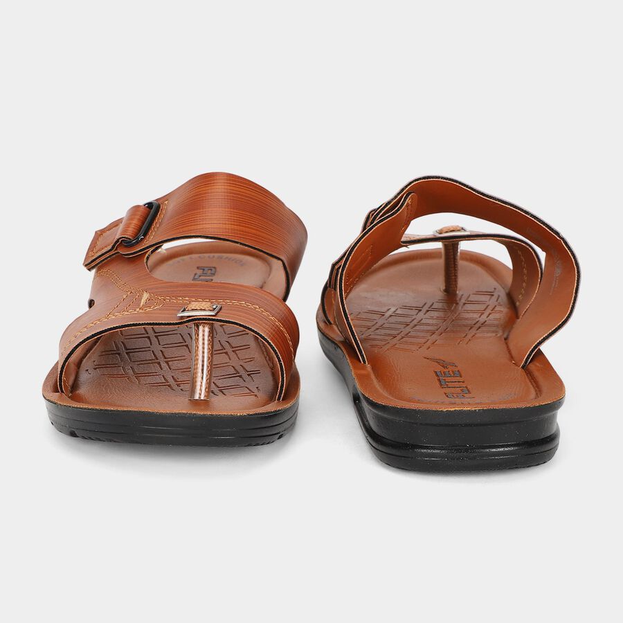 Men's Tan Slip-On Slide Sandals, Tan, large