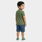 Boys Olive Green 100% Cotton Round Neck Graphic Print Baba Suit, Olive, small