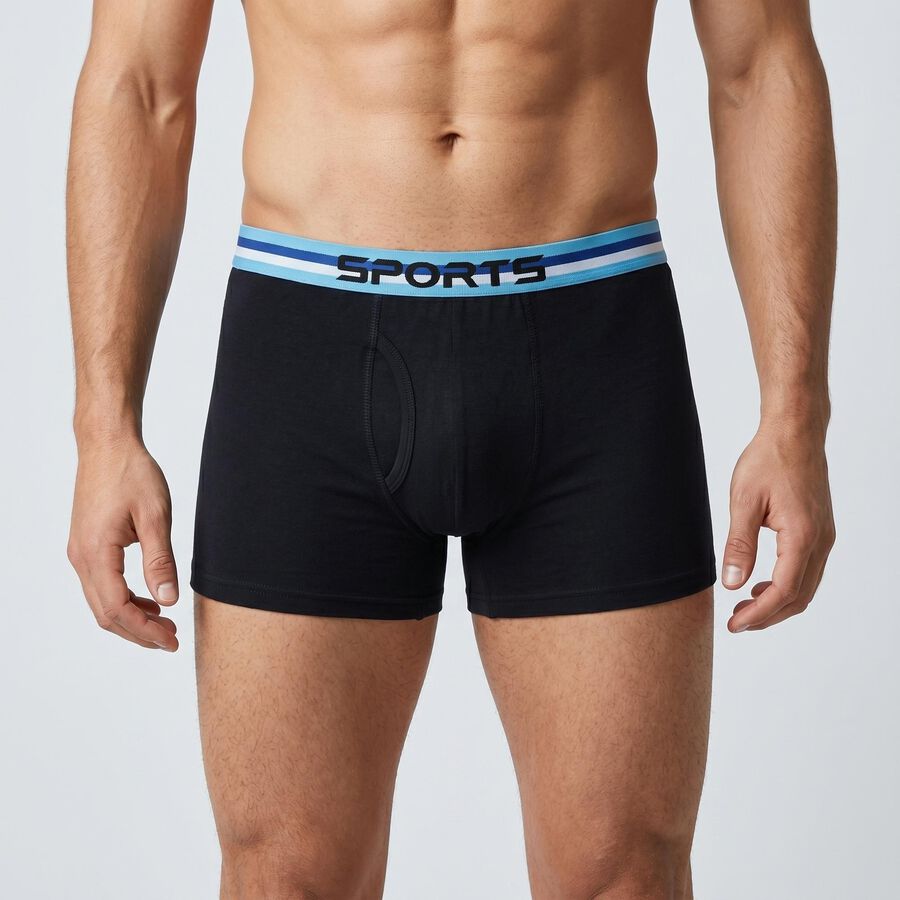 Men's Navy Blue Regular Fit Solid Trunks, नेवी ब्लू, large