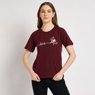 Ladies' Round Neck T-Shirt , Wine, small