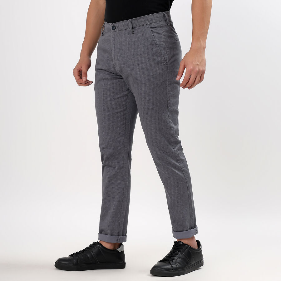 Men's Slim Fit Casual Trousers , हल्का नीला, large image number null