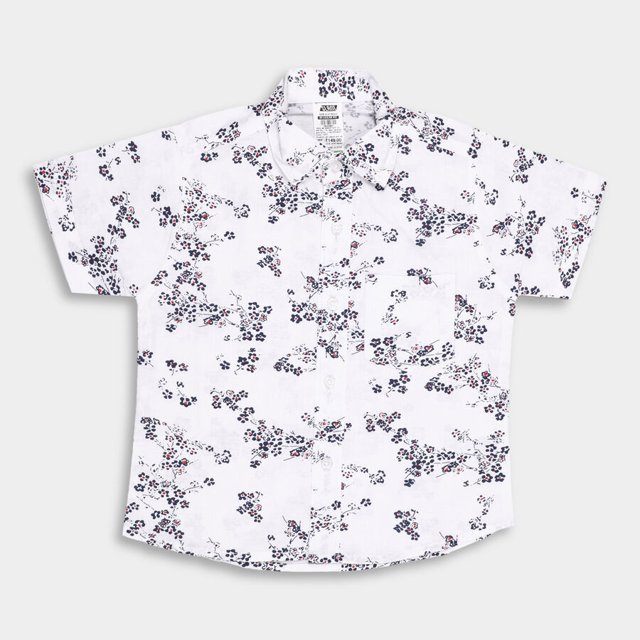 Boys' Cotton Casual Shirt, सफ़ेद, large image number null