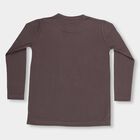 Boys Charcoal Cotton Blend Crew Neck Casual T-Shirt, चारकोल, small image number null