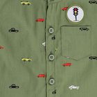 Infants Olive Green Cotton Half Sleeve Classic Collar Military Shirt, Olive, small