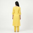 Women's Yellow Embroidered Ethnic Set, Mustard, small